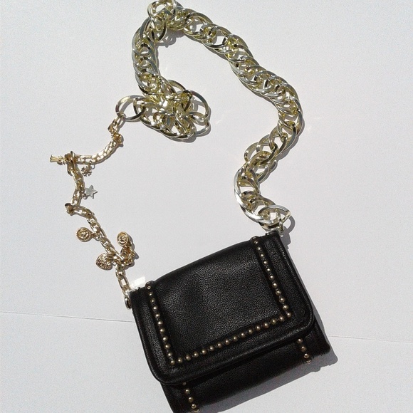 Free People Handbags - Free People Black & Gold Charm Crossbody Purse